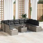 vidaXL Tuin Sofa Set 10 pcs Lichtgrijs 289 x 209 x 85 cm, Verzenden, Nieuw, Rotan