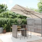 vidaXL 5-delige Tuinbarset poly rattan en massief acaciahout, Verzenden, Nieuw, Rotan, 4 zitplaatsen