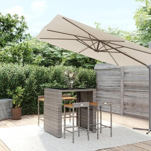 vidaXL 5-delige Tuinbarset poly rattan en massief acaciahout, Tuin en Terras, Tuinsets en Loungesets, Nieuw, 4 zitplaatsen, Rotan