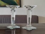 Kandelaar - 2 Facet Geslepen Art Deco Tafel Kandelaars,