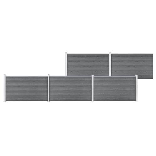 vidaXL Schutting 872x106 cm HKC grijs, Tuin en Terras, Schuttingen, Nieuw, Kunststof, 1 tot 2 meter, Verzenden