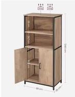 Hoge Opbergkast 60×35×124 cm met Open Vakken en Planken, Huis en Inrichting, Keuken | Keukenelementen, Verzenden, Nieuw