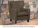 Leren fauteuil Hug - Toledo Moss (bruin/groen) - Poten hout, Huis en Inrichting, Fauteuils, Nieuw, Ophalen of Verzenden, 75 tot 100 cm