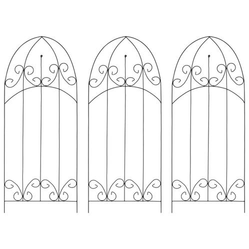 vidaXL Plantenklimrekken 3 st 40x100 cm ijzer zwart, Tuin en Terras, Overige Tuin en Terras, Nieuw, Verzenden