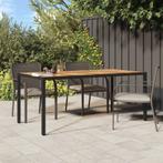 vidaXL Tuintafel 190x90x75 cm poly rattan en acaciahout, Tuin en Terras, Tuintafels, Verzenden, Nieuw