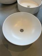 Witte solid surface waskom Ø39 cm – strak en modern, 14 cm h, Nieuw