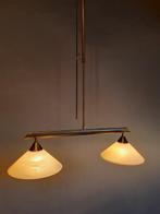 Plafondlamp - Bibliotheeklamp - Dimmerstang - Glas, Messing