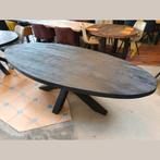 Eettafel ovaal | 160x95cm  | Mangohout | Zwart, Huis en Inrichting, Tafels | Eettafels, Ophalen of Verzenden, Nieuw, Industrieel