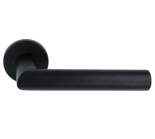 Deurkruk / Deurklink Marc XL op ronde rozet mat zwart, Doe-het-zelf en Verbouw, Hang- en Sluitwerk, Nieuw, Ophalen of Verzenden