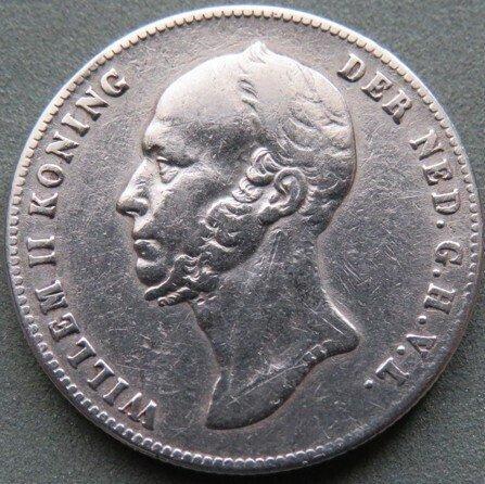 Nederland. Willem II. 1/2 Gulden 1848 met jaartalwijziging, Postzegels en Munten, Munten | Nederland