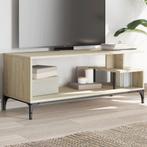 vidaXL Tv-meubel 102x40x41 cm hout en gepoedercoat staal, Verzenden, Nieuw, Overige houtsoorten