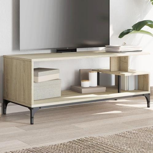 vidaXL Tv-meubel 102x40x41 cm hout en gepoedercoat staal, Huis en Inrichting, Kasten | Televisiemeubels, Nieuw, Overige houtsoorten