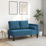 vidaXL Chaise longue met kussens fluweel blauw, Huis en Inrichting, Banken | Sofa's en Chaises Longues, Verzenden, Nieuw