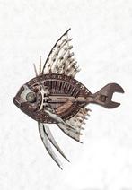 sculptuur, Pez metálico - 56 cm - Staal - 2025