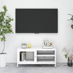 vidaXL Tv-meubel 90x30x44 cm staal en glas wit, Verzenden, Nieuw, 50 tot 100 cm, Minder dan 100 cm