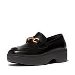 -10% FitFlop  FitFlop F-luma chunky-snaffle box-leather d/we, Kleding | Dames, Verzenden, Nieuw, Zwart, Slippers