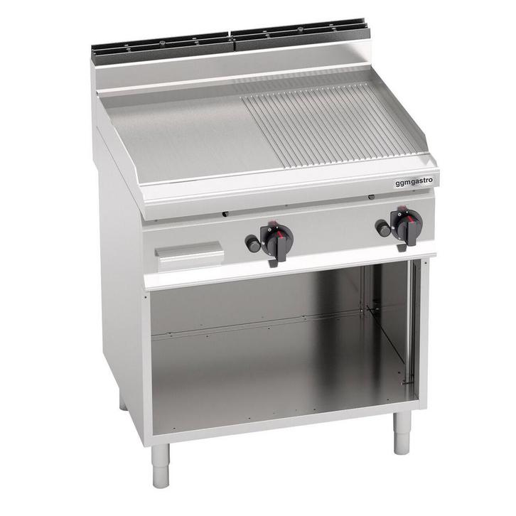 GGM Gastro | Gas bakplaat - 13,8 kW - Glad & Gegroefd |, Witgoed en Apparatuur, Grillplaten, Nieuw, Verzenden