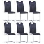 vidaXL Eetkamerstoelen 6 st kunstleer zwart, Verzenden, Nieuw, Zwart