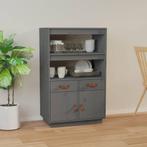 vidaXL buffetkast 67x40x108,5 cm massief grenenhout grijs, Huis en Inrichting, Kasten | Buffetkasten, Verzenden, 100 tot 150 cm