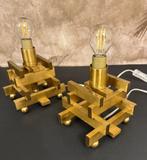 Sciolari Roma - Tafellamp (2) - metallo satinato oro, Antiek en Kunst