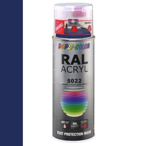 Dupli-Color Ral Acryl Ral 5022 Nacht blauw Hoogglans 400 ml, Doe-het-zelf en Verbouw, Verf, Beits en Lak, Nieuw, Ophalen of Verzenden