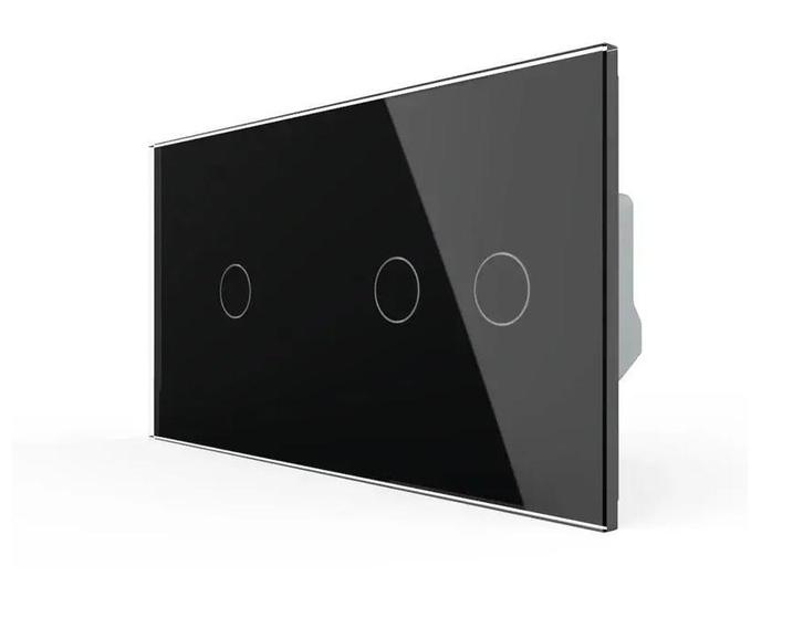 Slimme Lichtschakelaar Livolo 1+2 | Wissel | Zwart Glas, Doe-het-zelf en Verbouw, Elektra en Kabels, Schakelaar, Nieuw, Ophalen of Verzenden