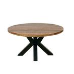 Mangohouten Eettafel Rond Tara 140 cm (5cm), Verzenden, Rond, Nieuw, Industriële meubels