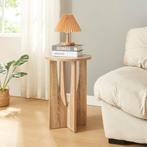 Bijzettafel Rindal rond 56,5xØ38 cm eikenkleurig [en.casa], Huis en Inrichting, Tafels | Bijzettafels, Verzenden, Nieuw