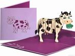 Vrolijke Hollandse koe pop-up kaart, Diversen, Wenskaarten, Nieuw, Verzenden