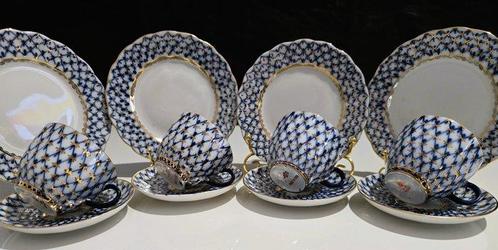 Lomonosov Imperial Porcelain Factory - Koffieservies voor 4, Antiek en Kunst, Antiek | Meubels | Tafels