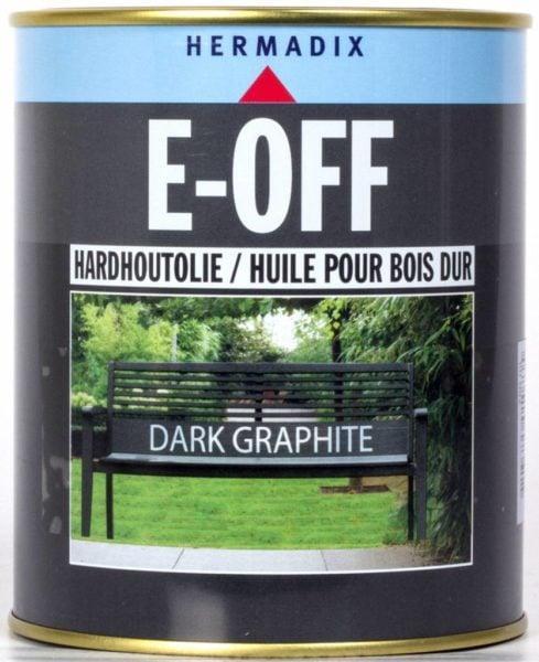 Hermadix E-Off Dark Graphite 750 ml (HOUT - BEITS), Doe-het-zelf en Verbouw, Verf, Beits en Lak, Beits, Overige kleuren, Nieuw