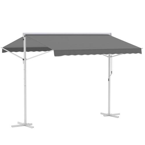 TRUUSK Standluifel Tuinluifel Met Knikarm Zwengel Patio Grij, Tuin en Terras, Parasols, Nieuw, Verzenden