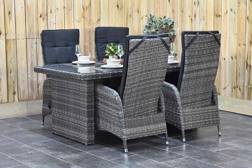 Menorca Tafel 180 met 4 Menorca Verstelbare Dining Tuin SHOW, Tuin en Terras, Tuinsets en Loungesets, Eettafel, Stoel, 4 zitplaatsen