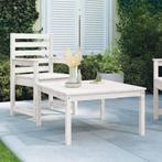 vidaXL Tuintafel 82,5x82,5x45 cm massief grenenhout wit, Tuin en Terras, Tuintafels, Verzenden, Nieuw