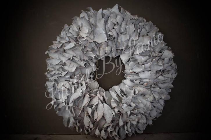 Krans Palm Petal white 55 cm, Huis en Inrichting, Woonaccessoires | Kransen, Nieuw, Ophalen of Verzenden