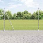 vidaXL Hek met Paal Zilver 1,5 x 10 m Staal, Verzenden, Nieuw, IJzer