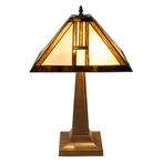 Tiffany tafellamp – Arts & Crafts Geometrie – 35 × 35 × 55, Verzenden, Nieuw