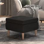 vidaXL Kruk met houten poten stof zwart, Huis en Inrichting, Stoelen, Verzenden, Nieuw, Zwart