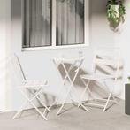 vidaXL Tuin Bistro Set 3 pcs Wit Staal, Tuin en Terras, Verzenden, Nieuw, Rvs