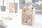 Massieve bijzettafel SQUARE 30cm teakhouten kubuskruk -, Huis en Inrichting, Ophalen of Verzenden, Nieuw