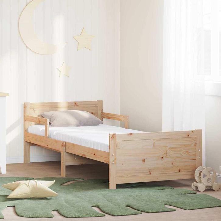 vidaXL Bedframe met matras Bruin 80 x 200 cm Massief, Huis en Inrichting, Slaapkamer | Bedden, Bruin, Nieuw, Hout, Verzenden