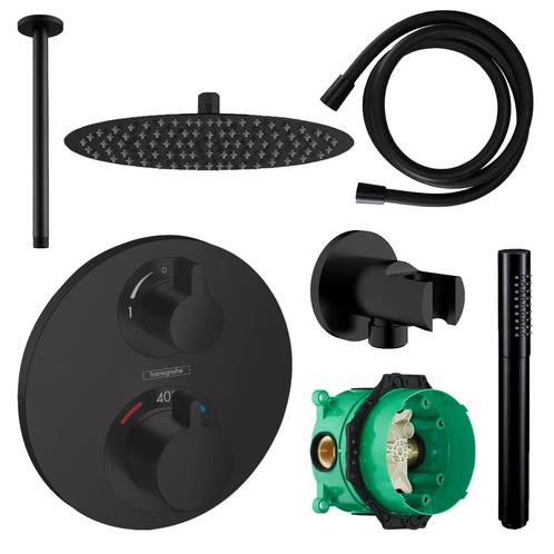 Hansgrohe Ecostat Regendoucheset Inbouw Plafonduitloop met, Doe-het-zelf en Verbouw, Sanitair, Kraan, Nieuw, Ophalen of Verzenden