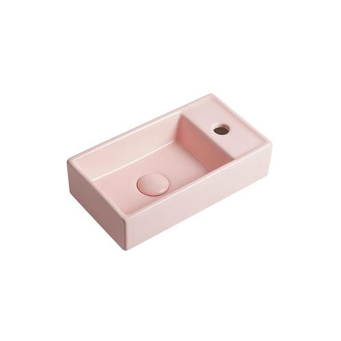 Fontein Ora 41x22x10cm mat roze inclusief afvoerplug rechts, Doe-het-zelf en Verbouw, Sanitair, Verzenden