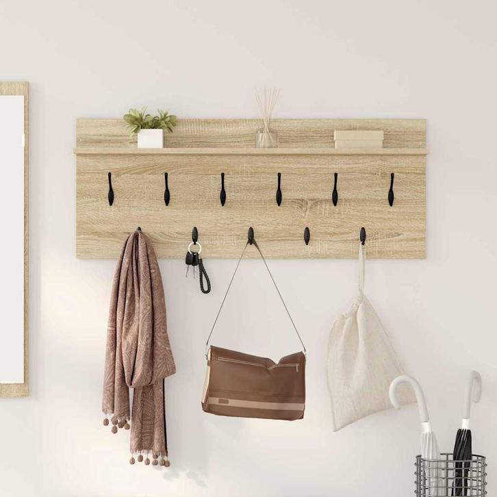 vidaXL Wandgemonteerde kapstok met plank Sonoma eiken, Huis en Inrichting, Woonaccessoires | Wandplanken en Boekenplanken, Nieuw