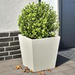 vidaXL Plantenbakken 2 st 40x40x40 cm staal wit, Verzenden, Nieuw, Metaal