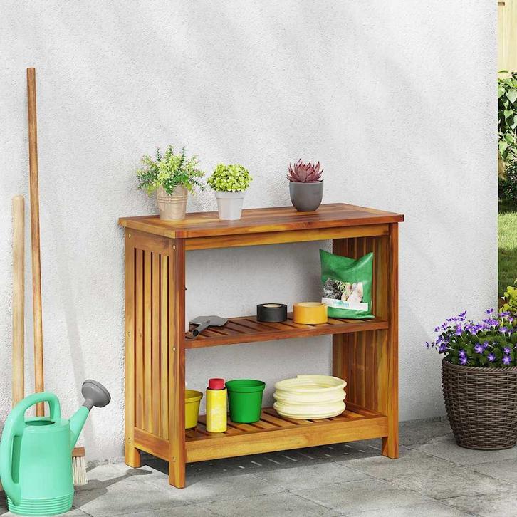 vidaXL Tuinkast met plank met opslag Bruin 75 x 35 x 70cm, Huis en Inrichting, Kasten | Overige, Nieuw, Verzenden