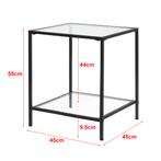 Bijzettafel Norrtälje met plank glas 55x45x45 cm zwart, Verzenden, Nieuw