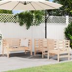 vidaXL 3-delige Loungeset massief grenenhout, Tuin en Terras, Verzenden, Nieuw, 3 zitplaatsen, Loungeset