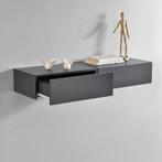 Wandplank met lade set van 2 zwevend 46x30x15 cm donkergrijs, Huis en Inrichting, Woonaccessoires | Wandplanken en Boekenplanken
