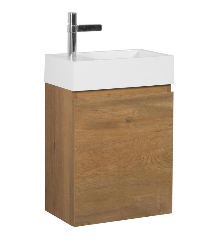 Toiletmeubel Angela 40 x 22 cm Eiken Fonteinmeubel, Doe-het-zelf en Verbouw, Sanitair, Nieuw, Wastafel, Verzenden